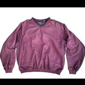 PGA Tour Pullover Golf Windbreaker Rain Jacket Maroon BurgundyY2K Men's M